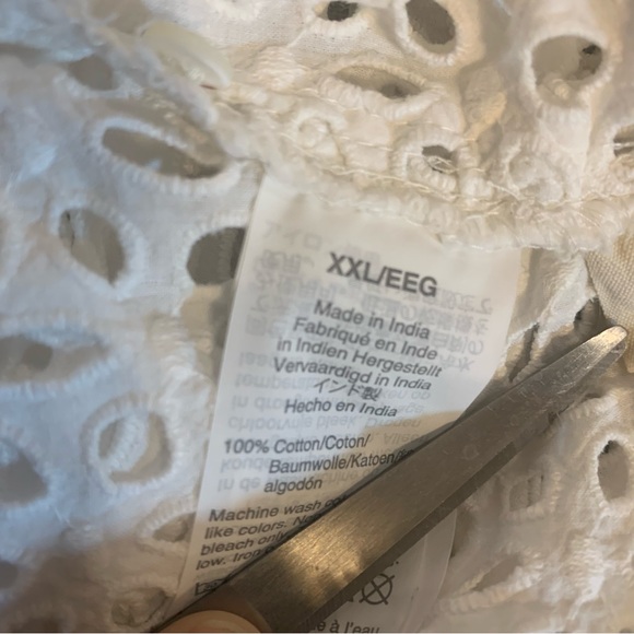 Madewell Eyelet Pintuck Dress Spring Summer Cotton White XXL Ruffles Cute - Picture 7 of 14